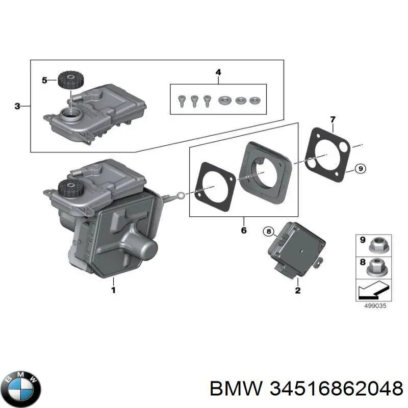 Вакуумника BMW 34515A62702 ціна, від 805.71 USD