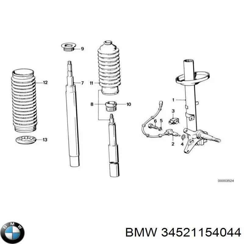 Датчик обертів колінвалу BMW 34521154044 ціна, від 413.91 USD