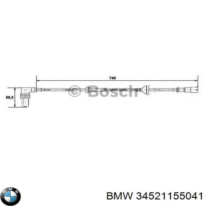 Купити 34521155041 BMW Датчик АБС (ABS) задній
