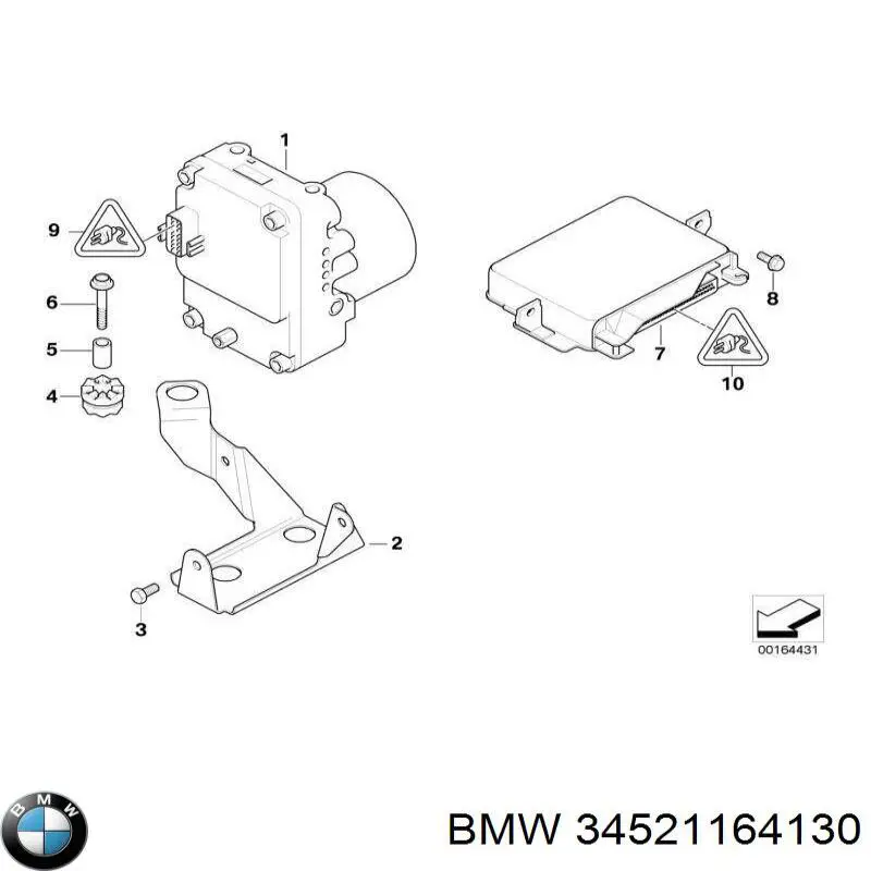 Гідроагрегат антиблокувальної системи на BMW 5 (E39)
