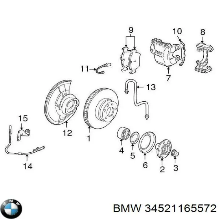 34521165572 BMW Датчик АБС