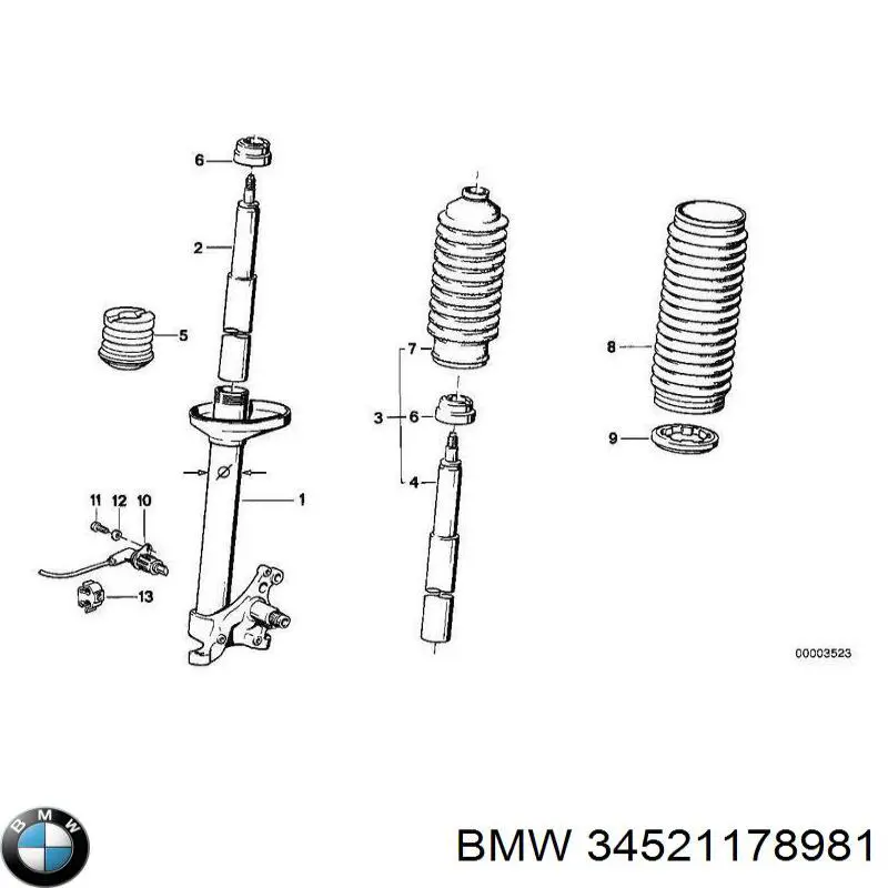  Датчик АБС (ABS) передній, лівий BMW 3 