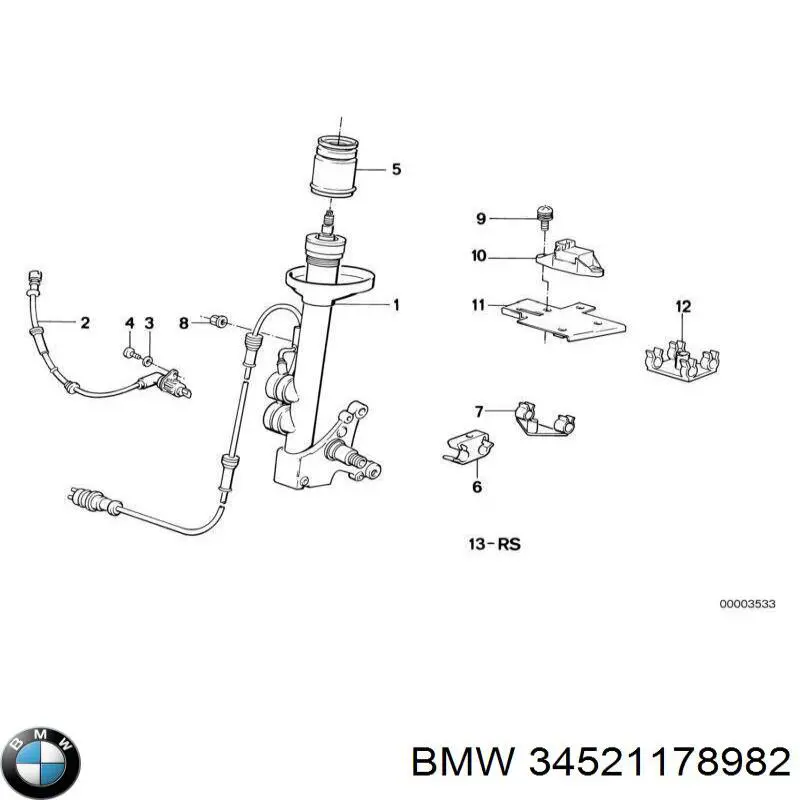 Датчик АБС (ABC) передній, правий BMW 34521178982 ціна, від 8.77 USD
