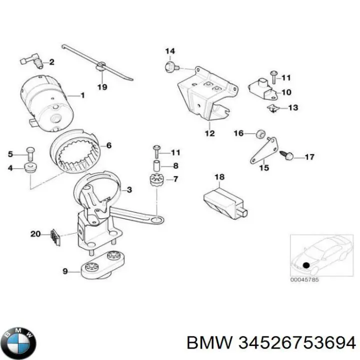 Датчик поперечного прискорення (ESP) 34526753694 BMW