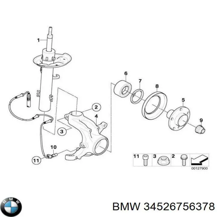 Датчик АБС передній 34526756378 BMW