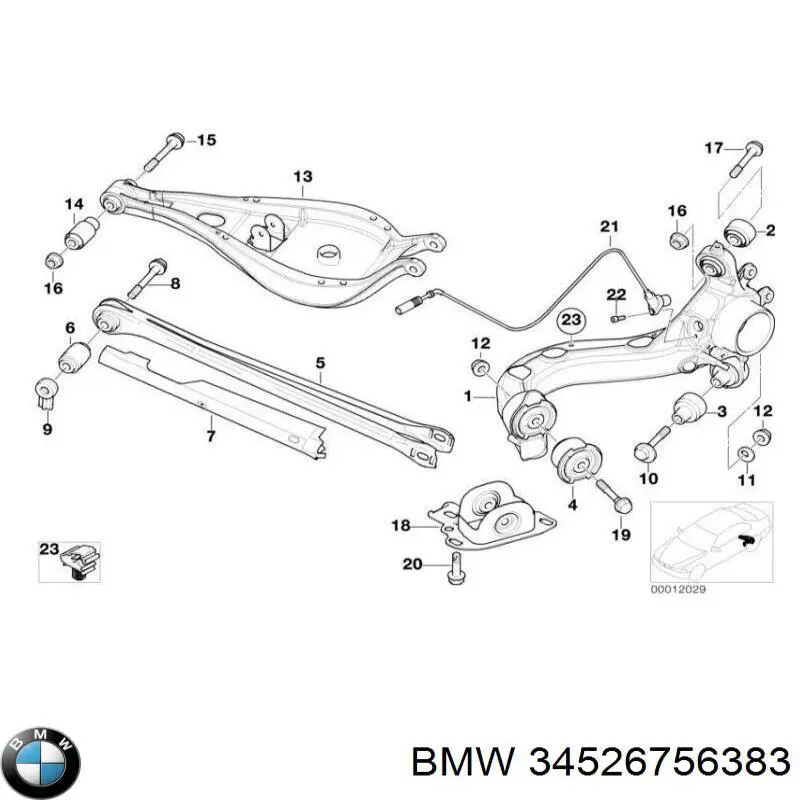 34526756383 BMW Датчик АБС (ABS) задній