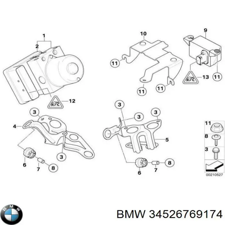 Датчик поздовжнього прискорення 34526769174 BMW