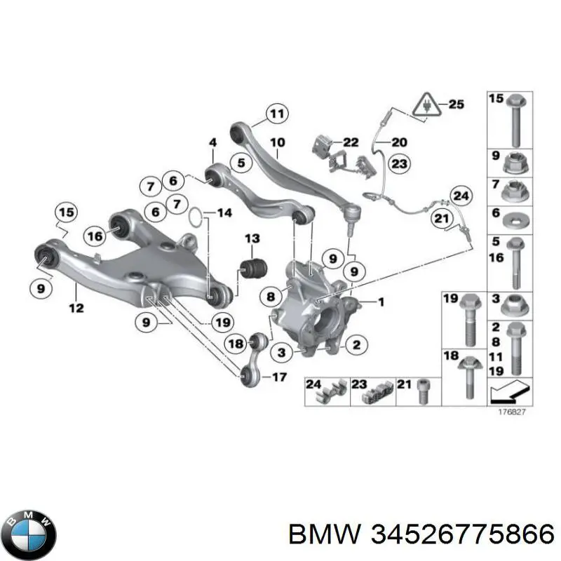 34526775866 BMW датчик абс (abs задній)