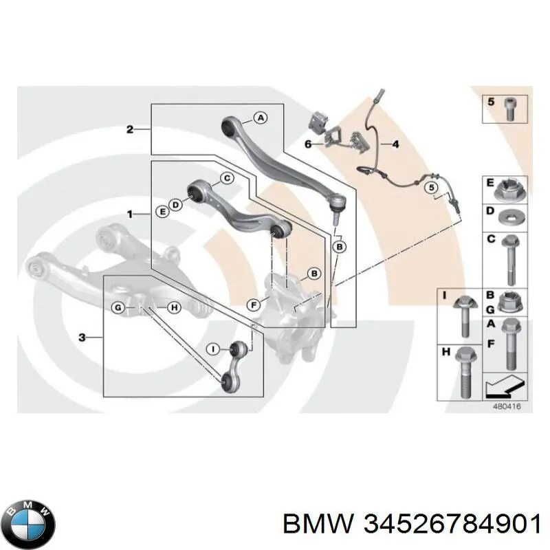 Датчик АБС (ABS) задній BMW 6784901