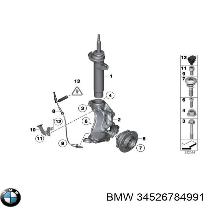 Датчик АБС (ABS) передній 34526784991 BMW