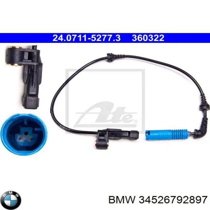 Датчик АБС (ABS) передній, лівий BMW 34526792897 ціна, від 15.82 USD