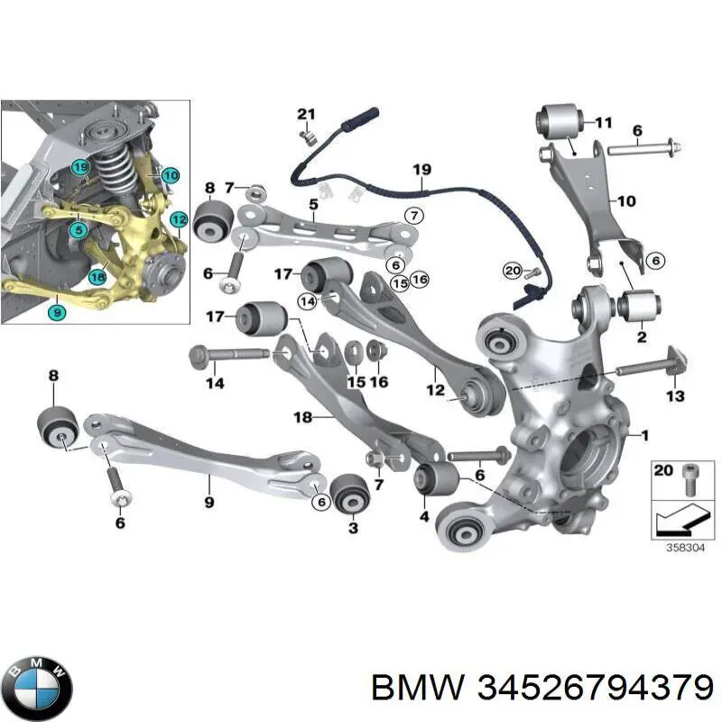 Купити 34526865796 BMW Датчик АБС (ABS) задній