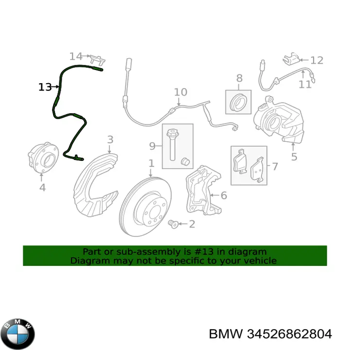34525A16AC6 BMW Датчик АБС