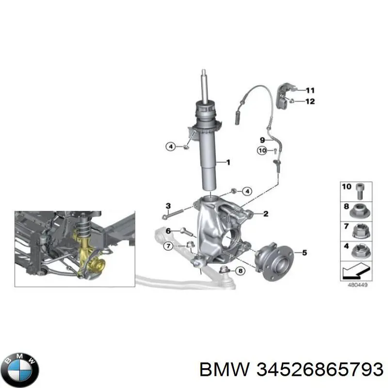 Датчик ABS передній BMW 34526865793 ціна, від 16.52 USD