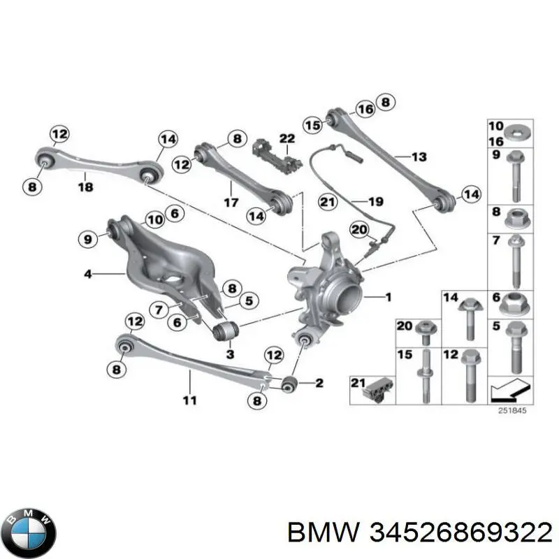 34526869322 BMW датчик абс (abs задній)