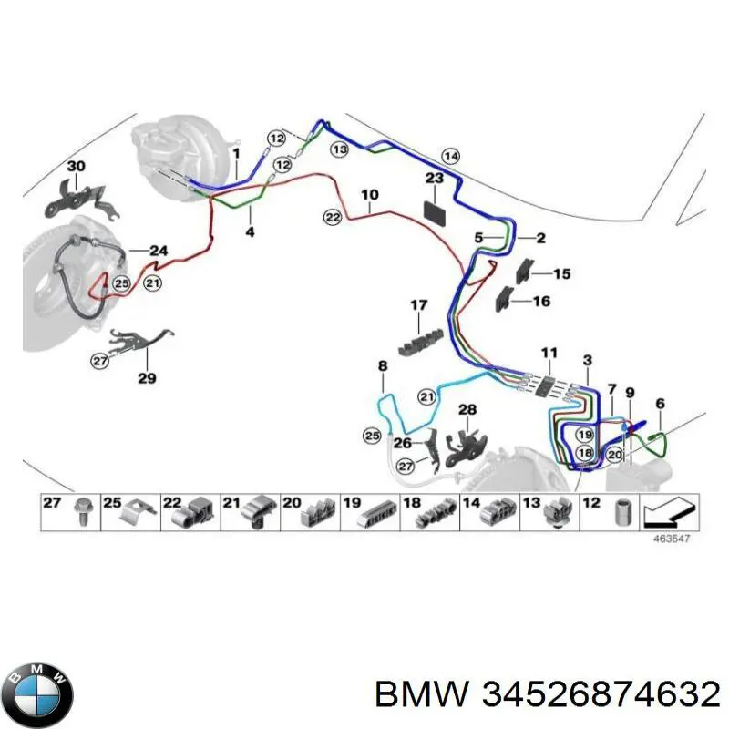 Передній датчик ABS BMW 34526874632