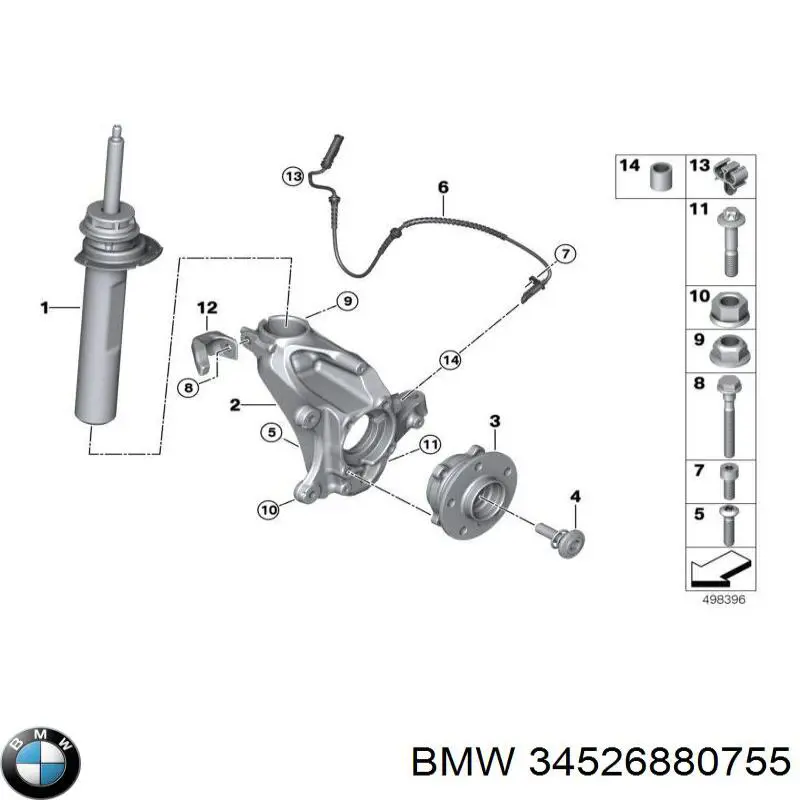 Датчик ABS передній BMW 34525A61B45 ціна, від 31.61 USD