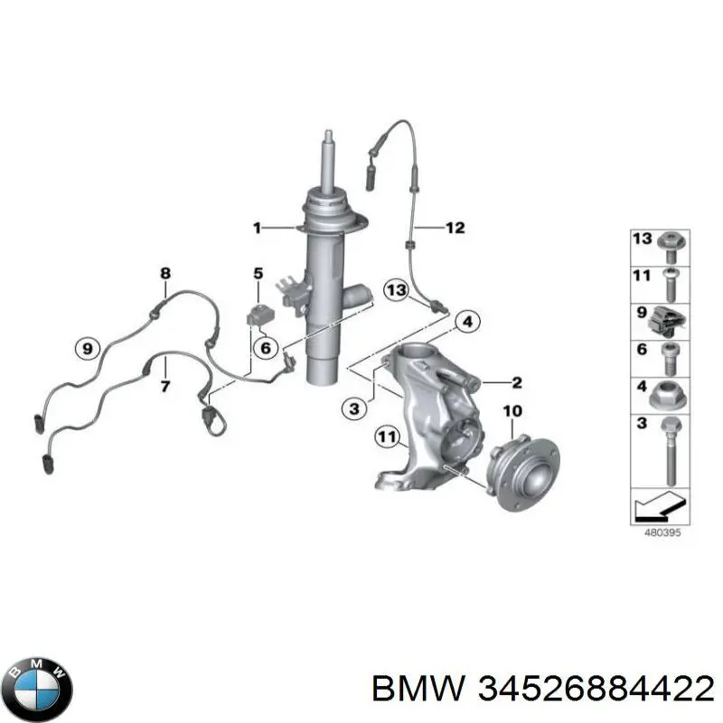 Датчик АБС (ABS) передній 34526884422 BMW