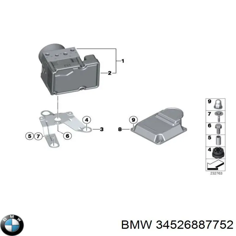 34526887752 BMW Модуль-процесор управління подушки безпеки
