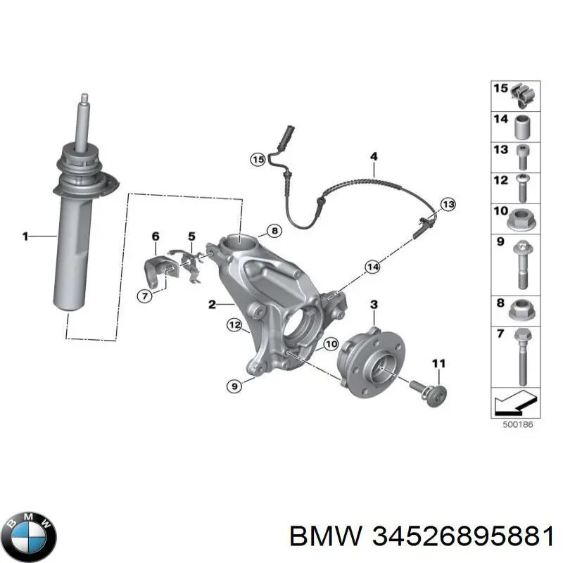 Датчик АБС передній 34525A61B45 BMW