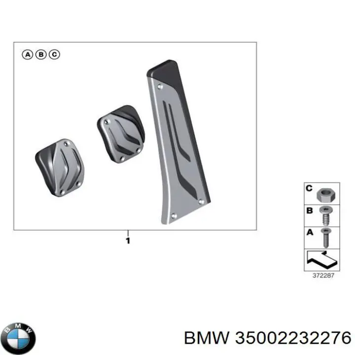 Накладка педалей, комплект BMW 35002232276 ціна, від 34.06 USD