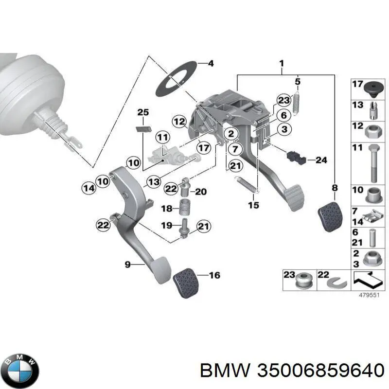 35006895677 BMW Педаль гальма