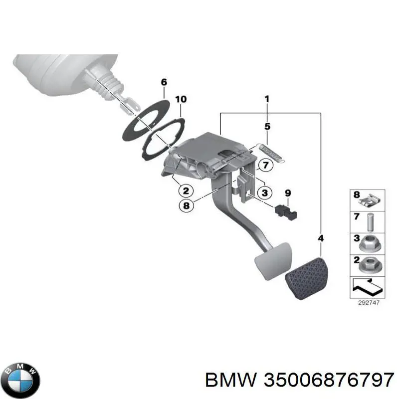 Педаль гальма BMW 35006876797 ціна, від 4.18 USD