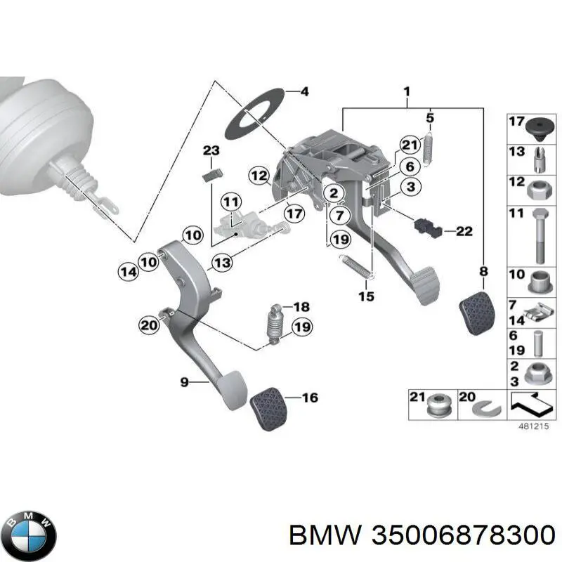Педаль і привід управління зчепленням на BMW 4 (F36)