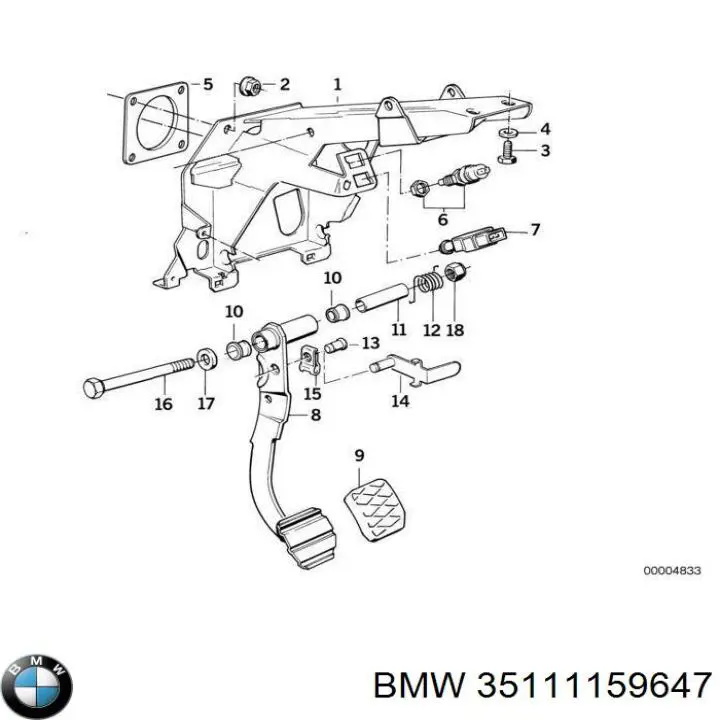Кронштейн педалей, педальний вузол BMW 35111159647 ціна, від 16.67 USD