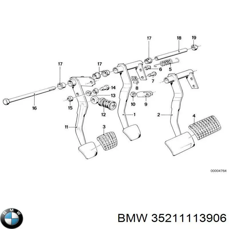 Накладка педалі гальма на BMW 7 (E65, E66, E67)