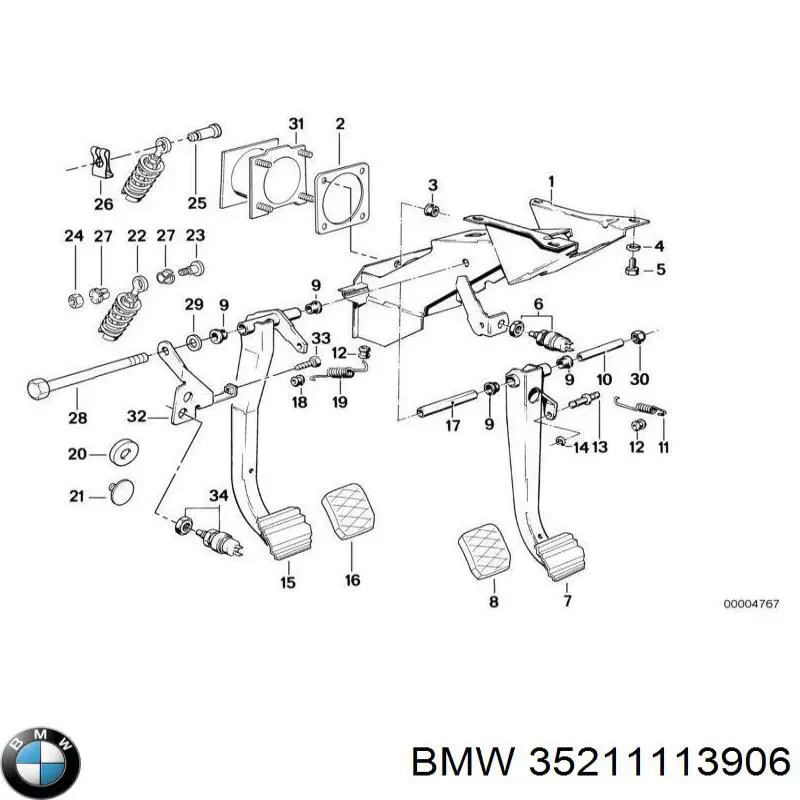 7003500 Autotechteile Накладка педалі гальма