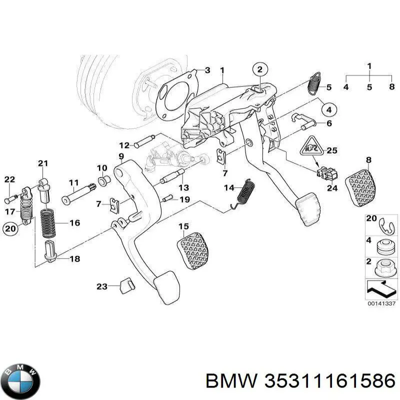 Педаль і привід управління зчепленням BMW 5 седан (E39) (1995 - 2003) ціна, від 8.50 USD