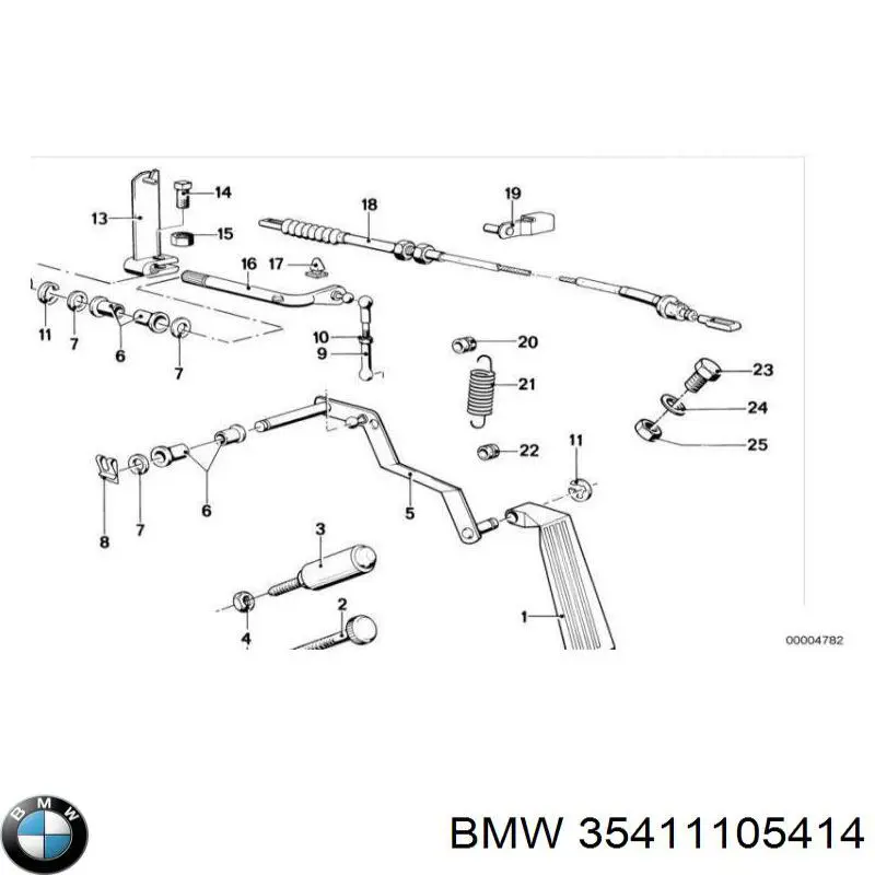 Підаль газу BMW 35411105414 ціна, від 50.78 USD