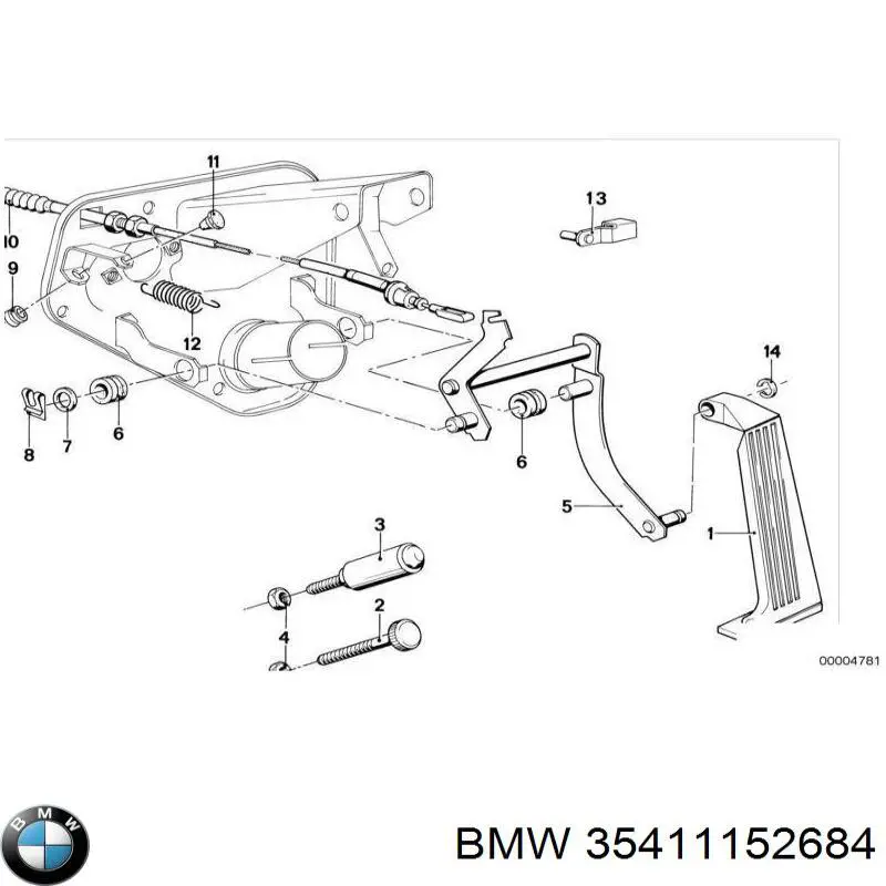 Трос акселератора на BMW 3 (E21)