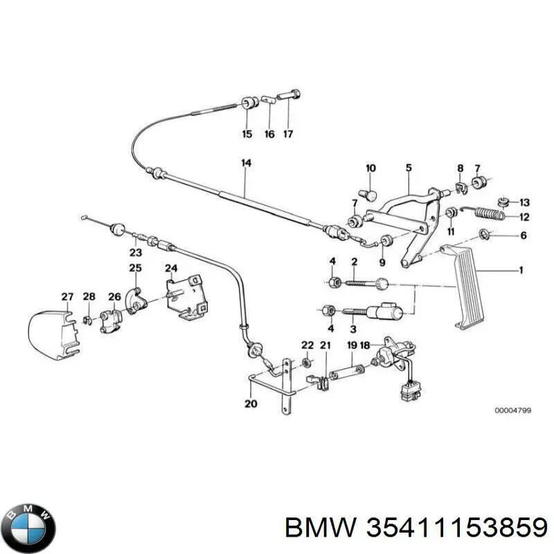 Трос газу на BMW 5 (E28)