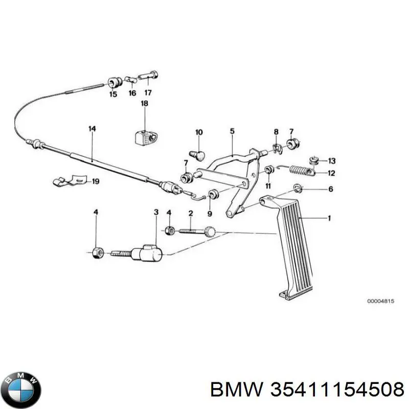 Трос акселератора на BMW 5 (E34)