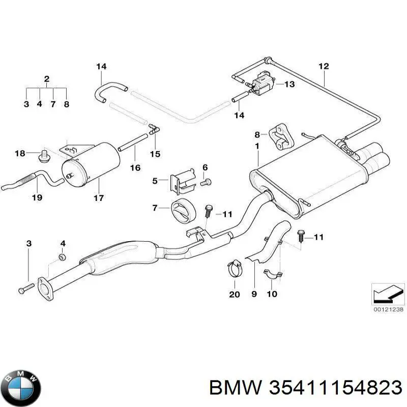 Трос газу 35411154823 BMW