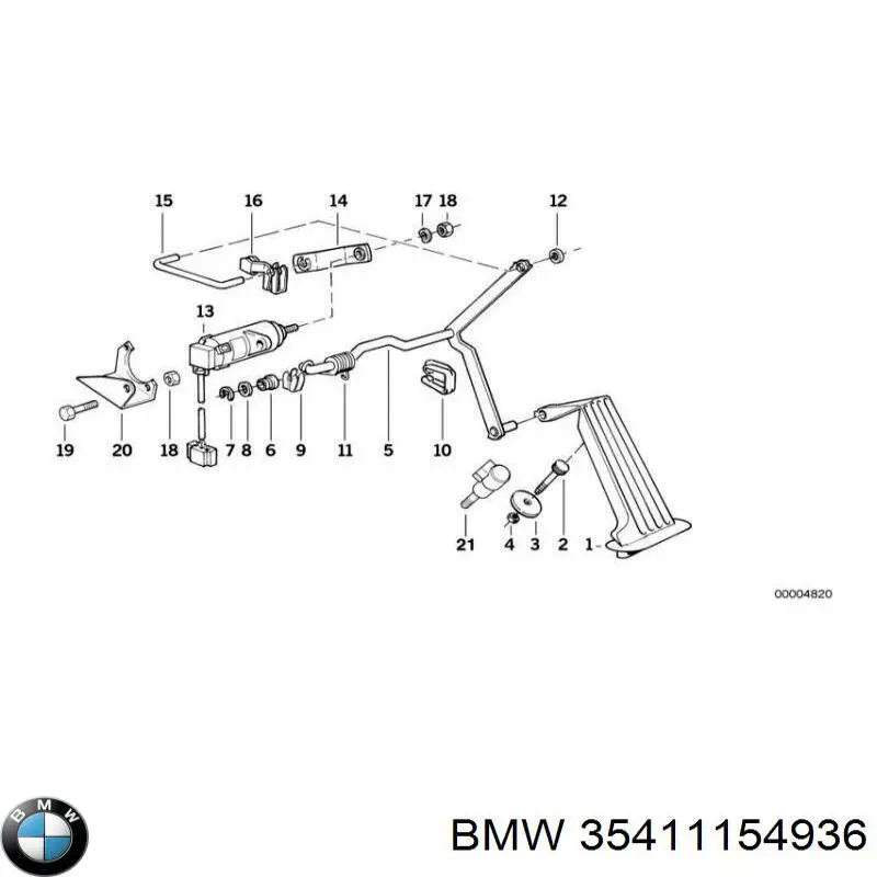 Педаль акселератора на BMW 7 (E32)