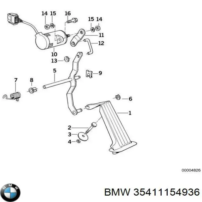 Купити 1154936 BMW Педаль газу