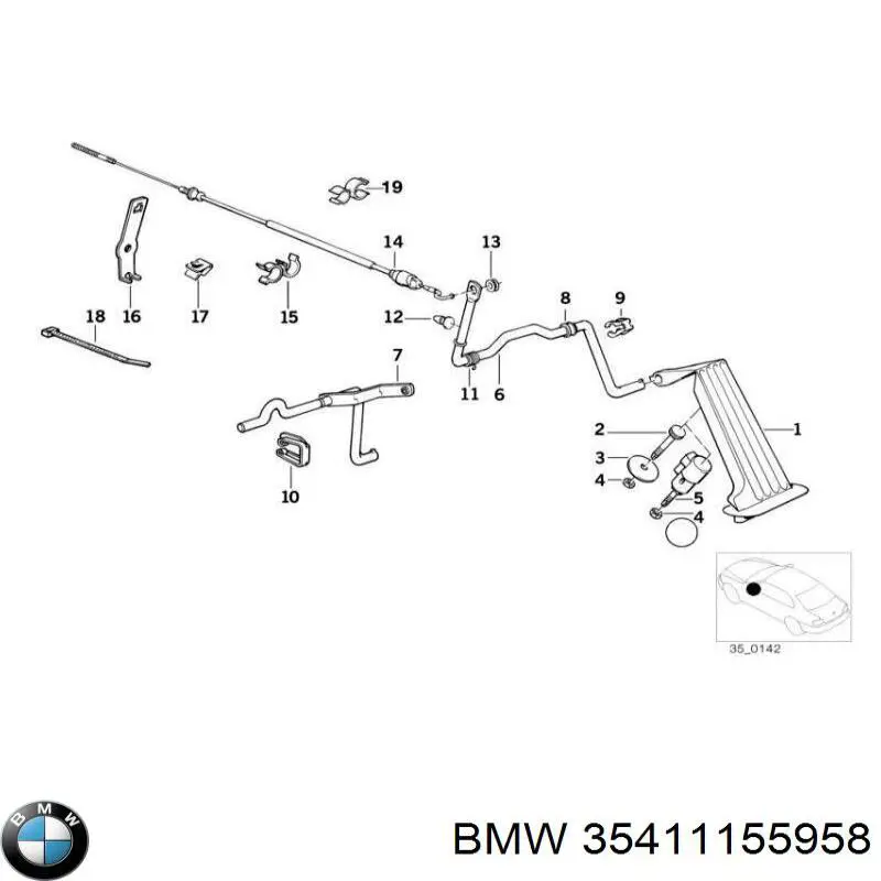 Трос акселератора на BMW 7 (E32)