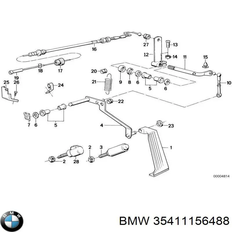 Купити 35411156488 BMW Педаль газу