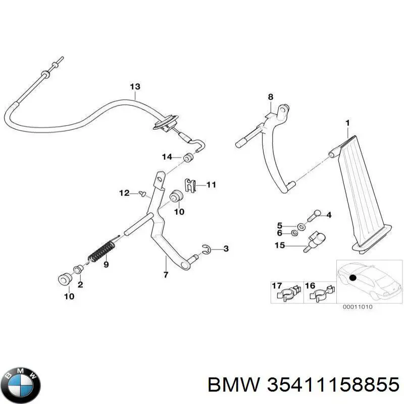 35411158855 BMW педаль газу (акселератора)