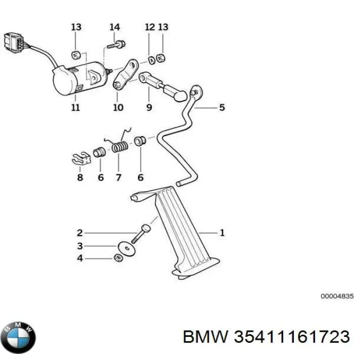 Підаль газу BMW 35411161723 ціна, від 103.06 USD