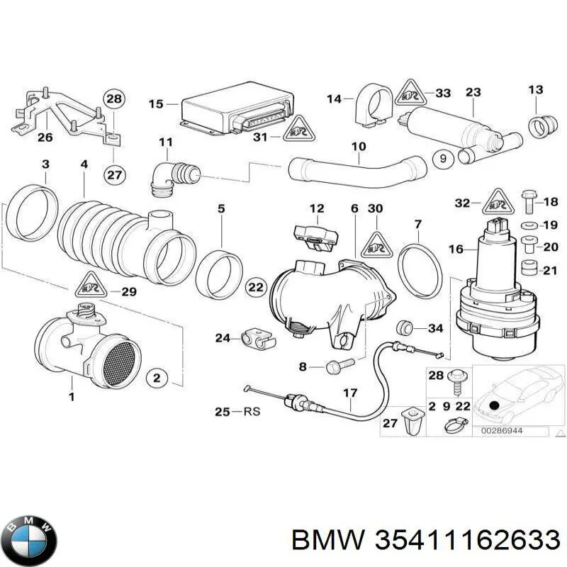 Трос газу 35411162633 BMW