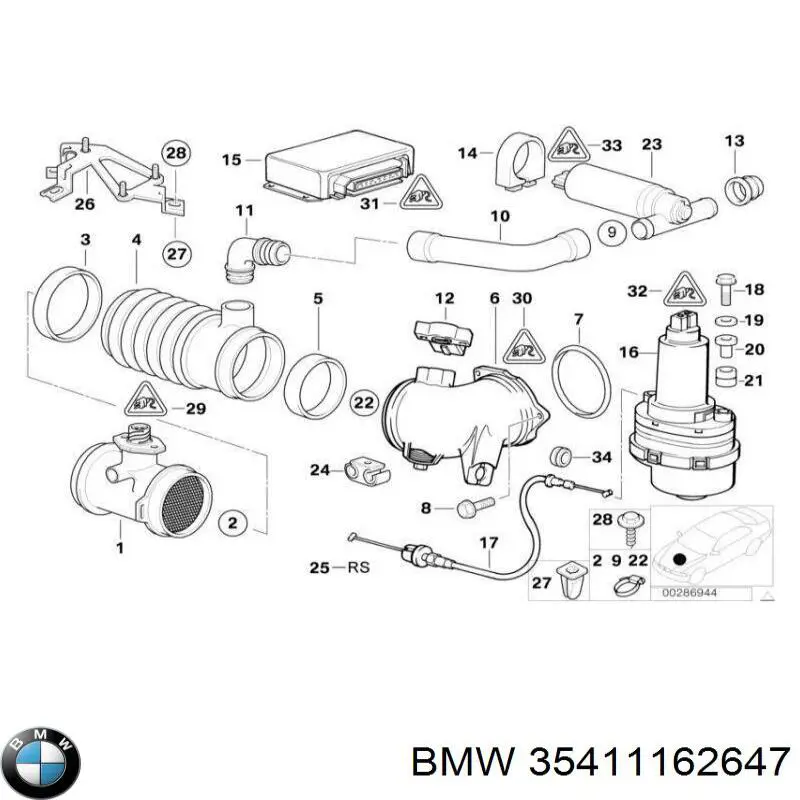 Трос газу 35411162647 BMW