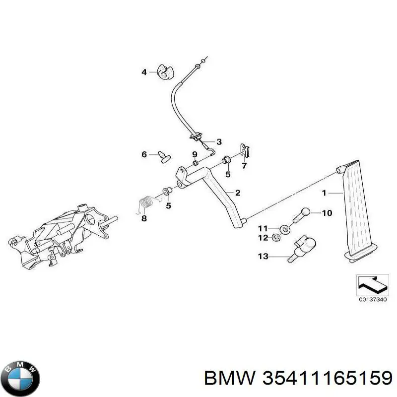 Трос газу 35411165159 BMW