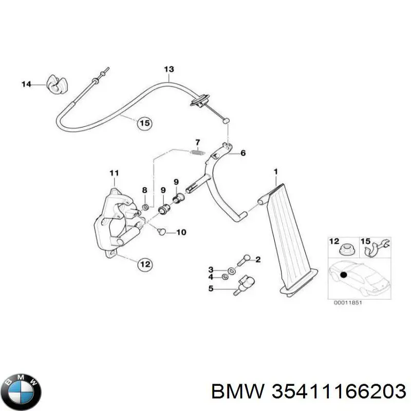 35411166203 BMW Трос газу (акселератора)