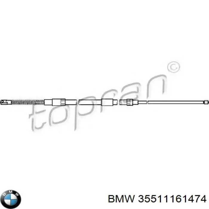 Трос стоянкового гальма задній правий BMW 35511161474 ціна, від 11.98 USD