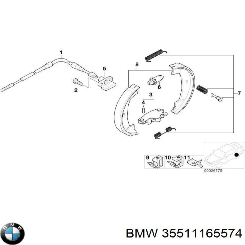Амортизатор педалі стояночного гальма BMW 35511165574 ціна, від 27.61 USD