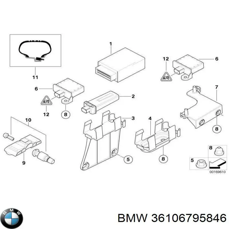 Блок системи контролю тиску в шинах BMW 6793122 ціна, від 126.69 USD